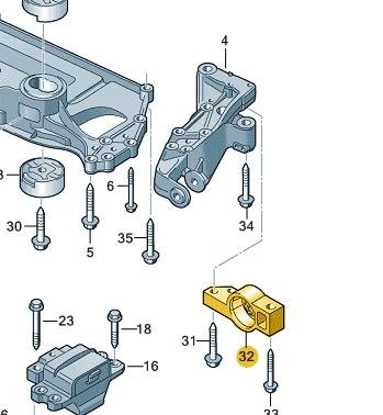 O/S Front Console Bracket with Bush – 1K0 199 232 J