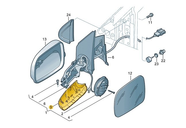 N/S Wing Mirror Indicator – 1Z0 949 101 C