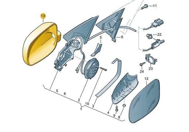 O/S Mirror Cap – 6Q0 857 538 A GRU